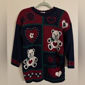Basic Editions 90s Teddy Bear Sweater Medium